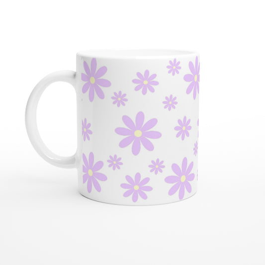 Taza desayuno de flores lilas