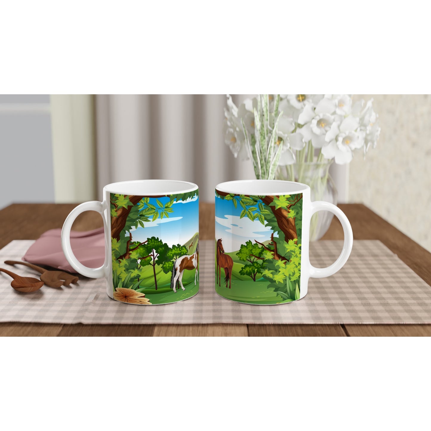 Taza Grande de Desayuno Paisaje Verde