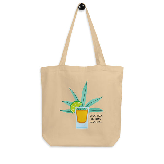 Tote bag tela con diseño original de vaso de tequila