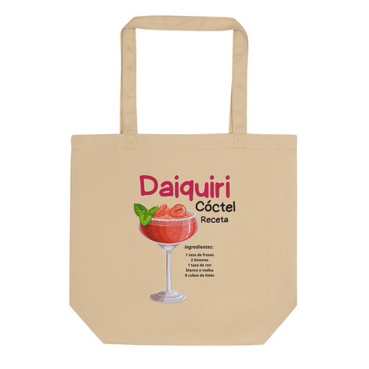 Bolsa de algodón ecológica con diseño original de receta de Daiquiri