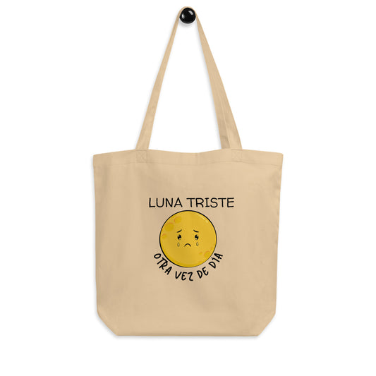 Bolsa de tela con diseño original de luna triste