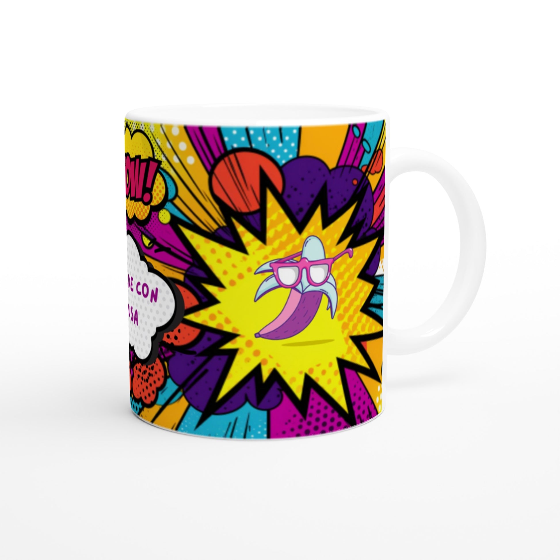 Taza de cerámica estilo pop art