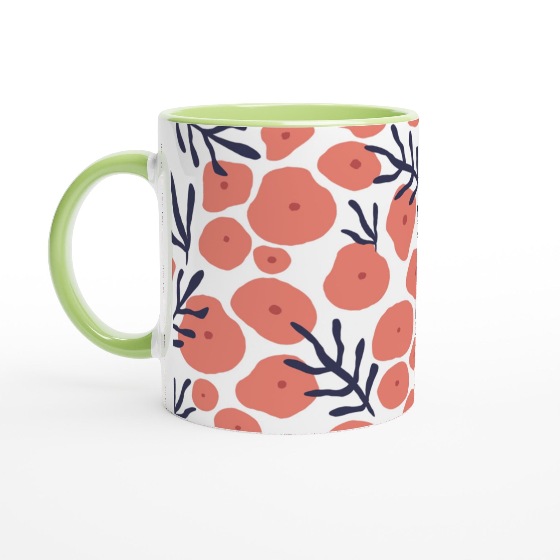 Taza grande desayuno con diseño de flores