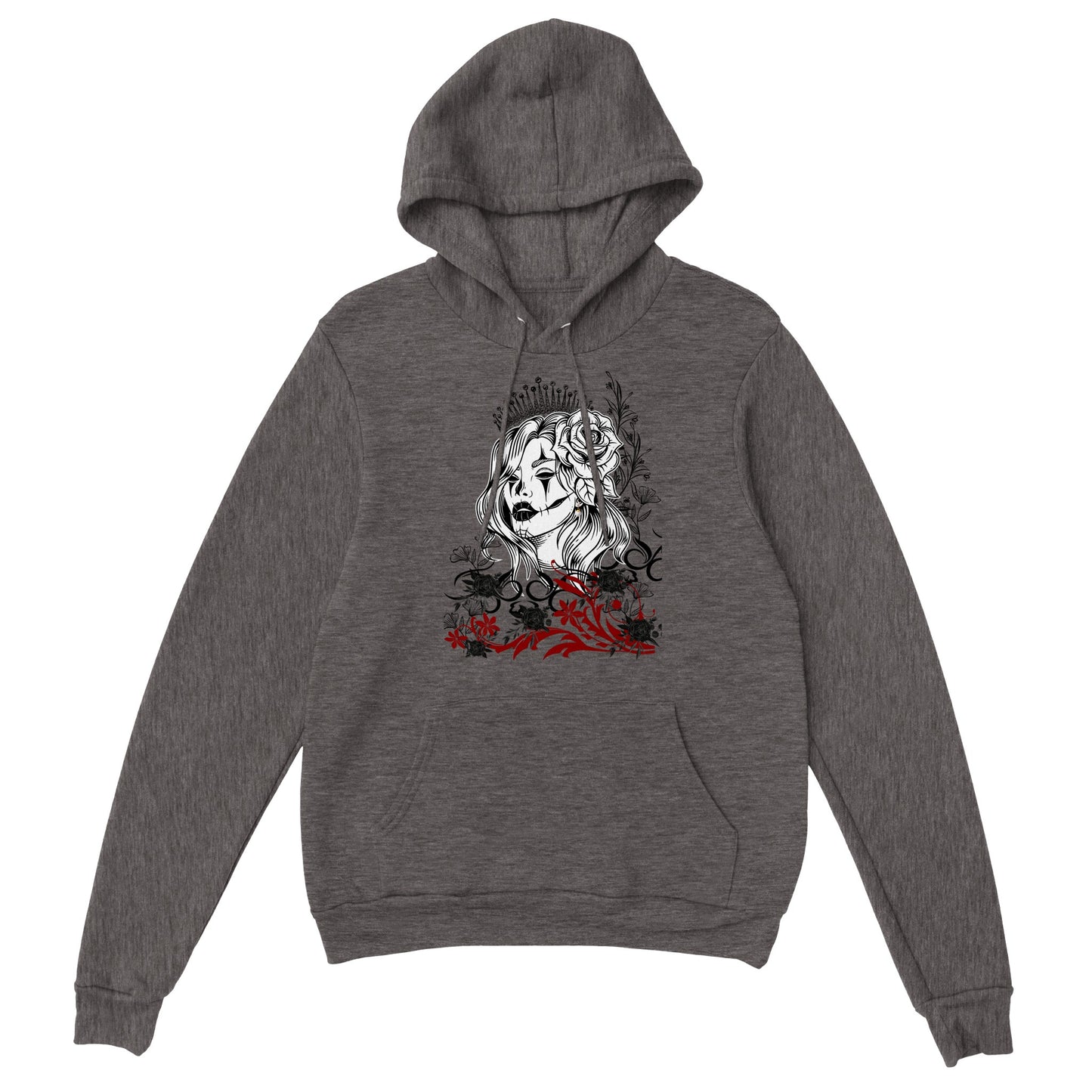 Sudadera con calavera gris con capucha