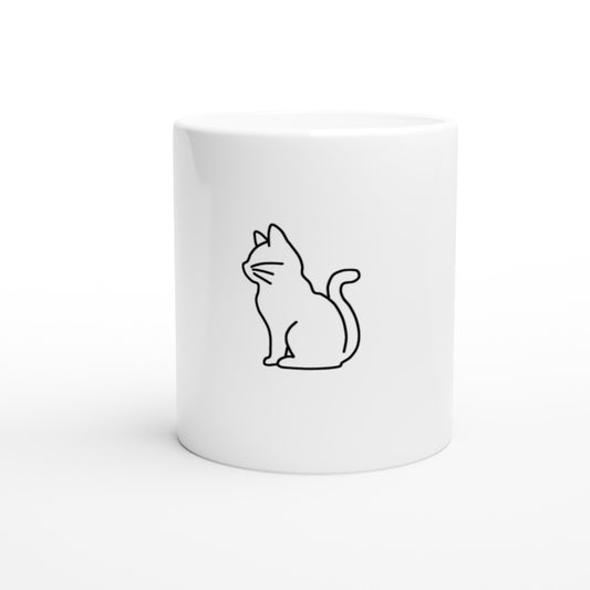 Taza minimalista con diseño de gato