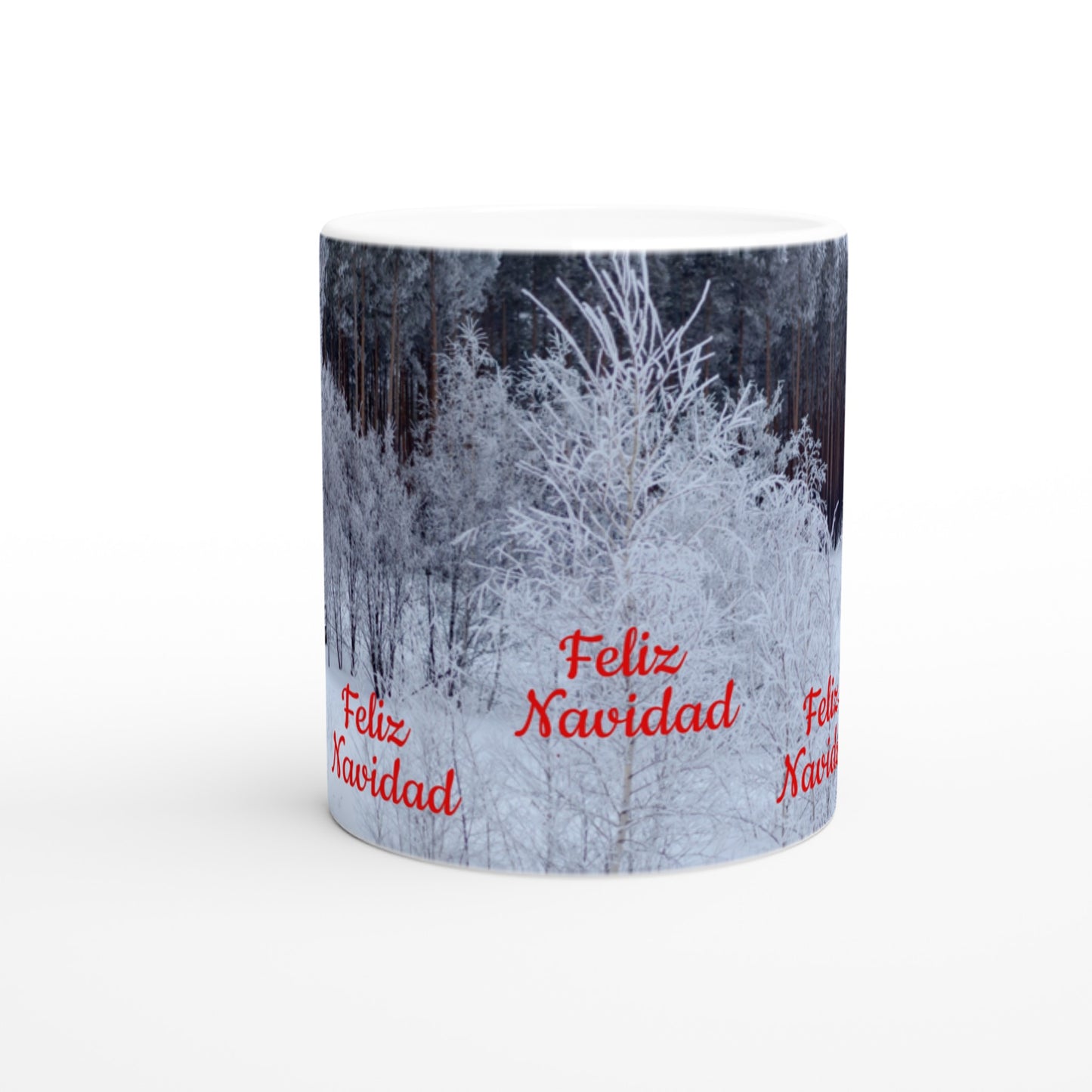 Taza de paisaje navideño