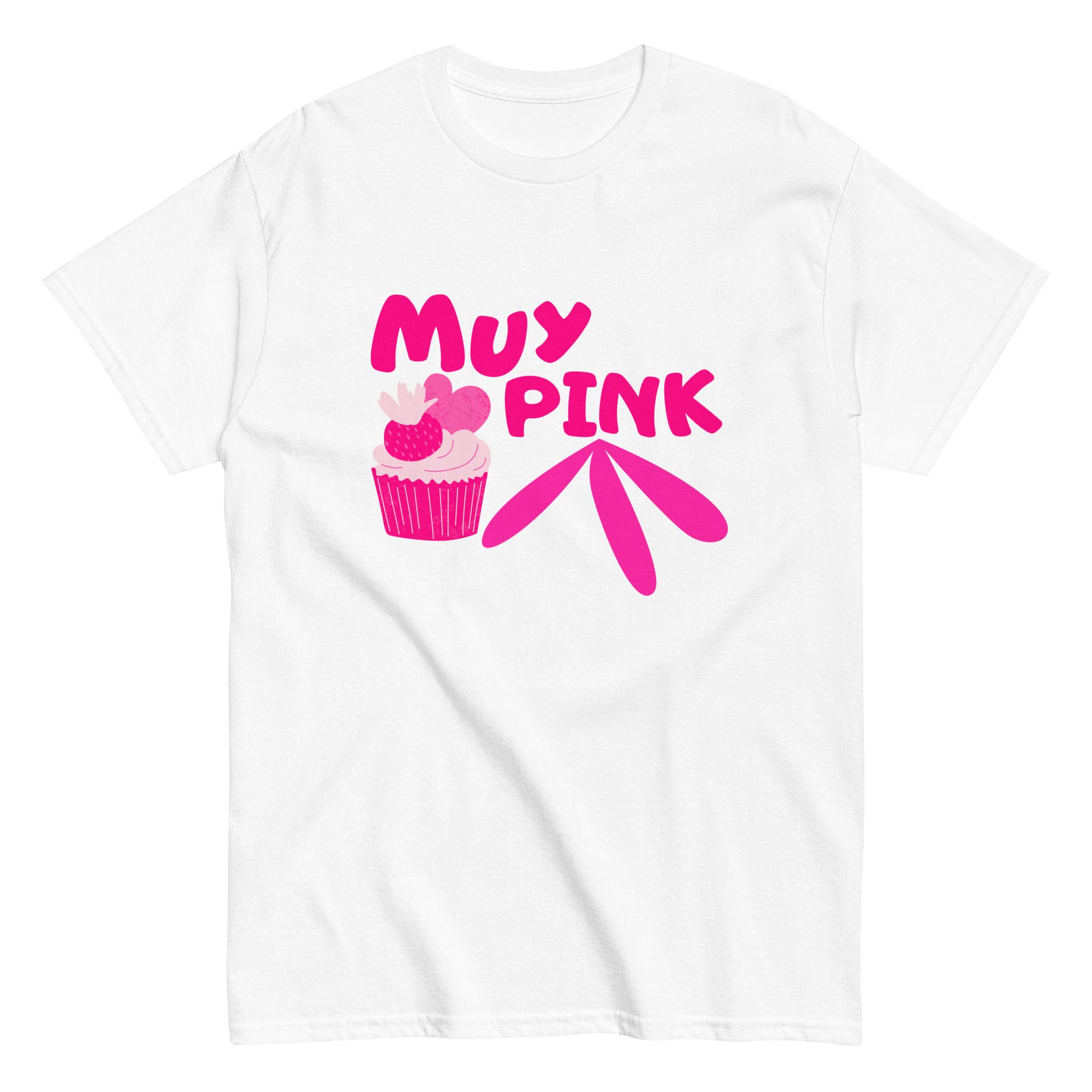 Camiseta original para hombres con diseño color rosa