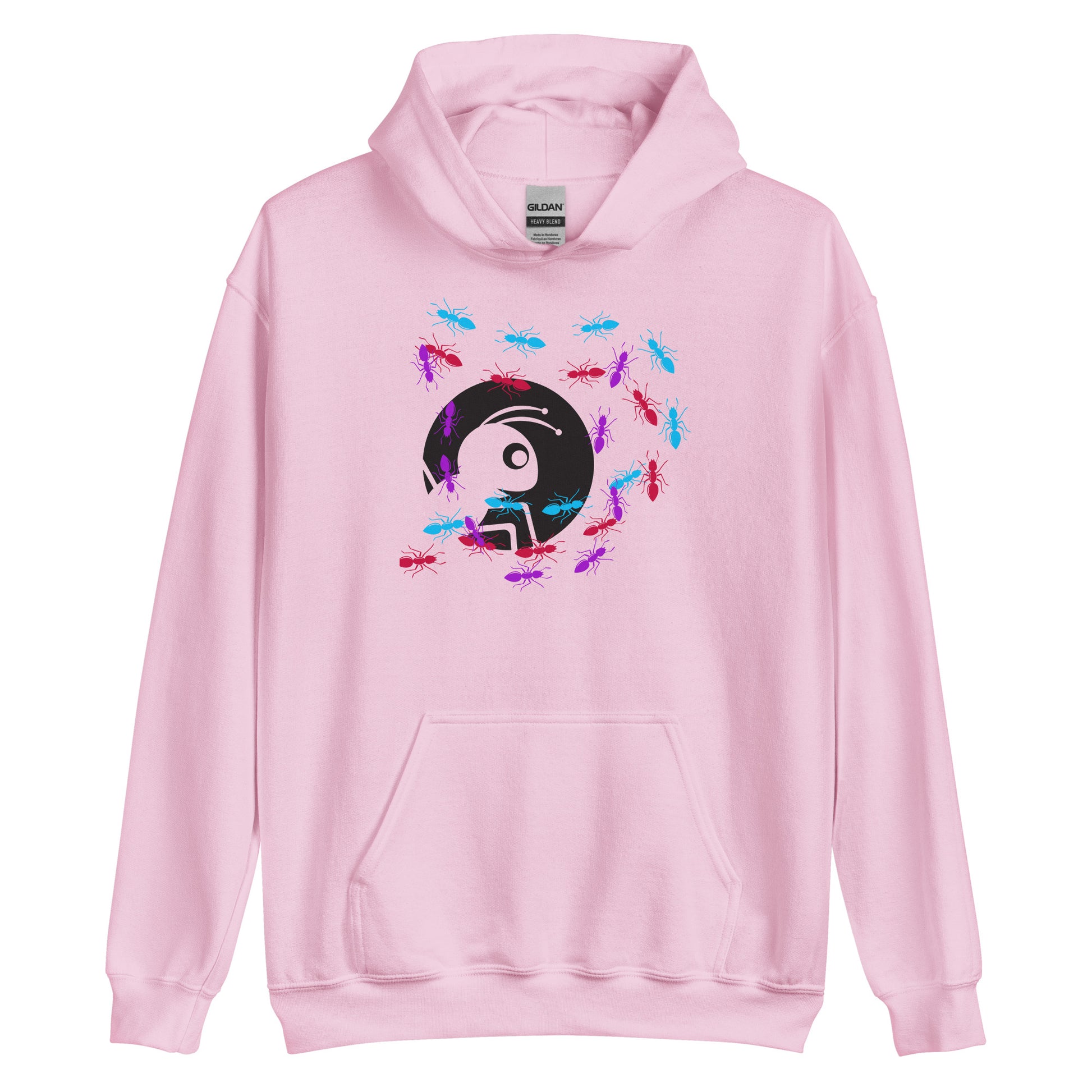 Sudadera rosa hombre con diseño de reunión de hormigas